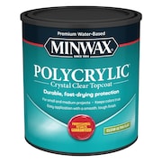 MINWAX Polycrylic Ultra Flat Crystal Clear Water-Based Polyurethane 1 qt 611114444